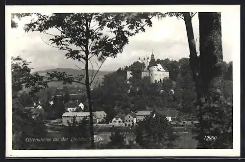 AK Ottensheim an der Donau, Ortsansicht aus der Vogelschau