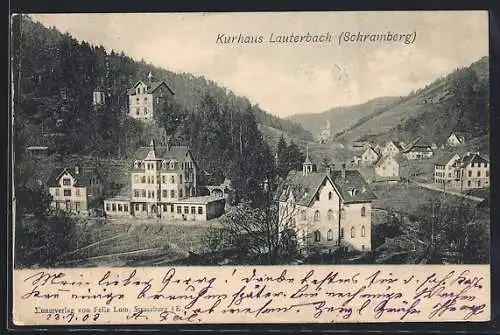 AK Schramberg, Teilansicht mit Gasthaus Lauterbach im Gebirge