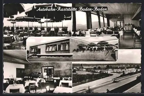 AK Autobahn-Raststätte Baden-Baden /Sandweier, diverse Motive
