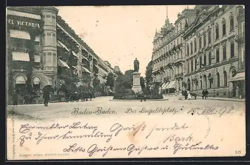 AK Baden Baden, Blick auf den Leopoldsplatz