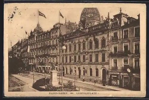 AK Baden-Baden, Hotel Holland am Leopoldplatz