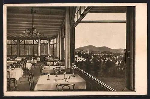 AK Baden-Baden, Luftkurhotel und Café Gretel, Blick von der grossen Terrasse