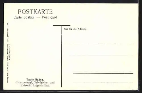 AK Baden-Baden, Grossherzogl. Friedrichs- und Kaiserin Augusta-Bad