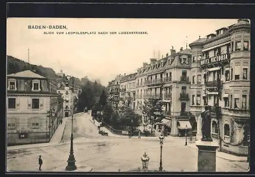 AK Baden-Baden, Blick vom Leopoldsplatz zur Luisenstrasse