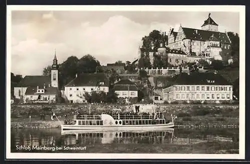 AK Schweinfurt, Schloss Mainberg mit Boot