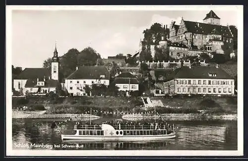 AK Mainberg b. Schweinfurt, Blick über den Main zum Schloss