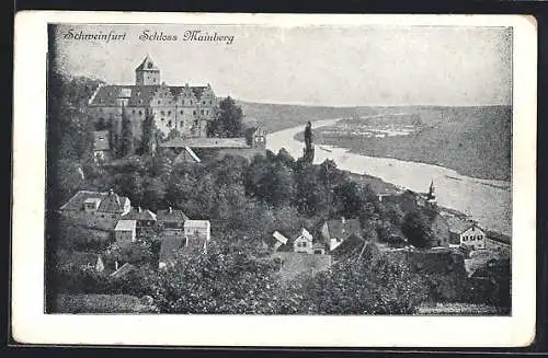 AK Mainberg bei Schweinfurt, Teilansicht mit Schloss