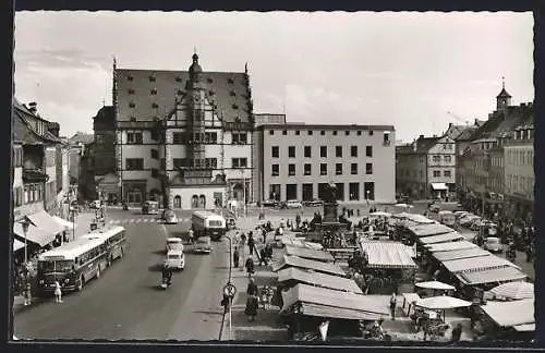 AK Schweinfurt am Main, Martplatz mit Rathaus