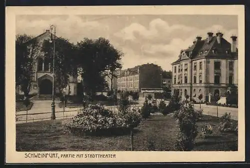 AK Schweinfurt, Strasse am Stadttheater