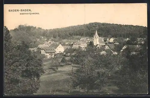 AK Baden-Baden, Ebernsteinburg mit Kirche