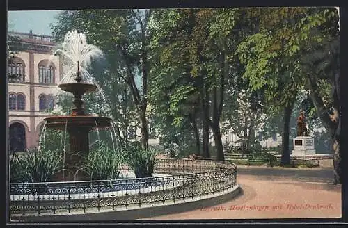 AK Lörrach, Hebelanlagen mit dem Hebel-Denkmal