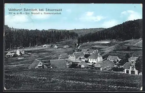 AK Bubenbach /Bad. Schwarzwald, Teilansicht mit Kirche