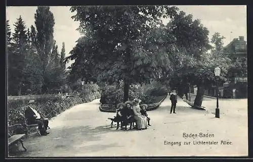 AK Baden-Baden, Eingang zur Lichtentaler Allee