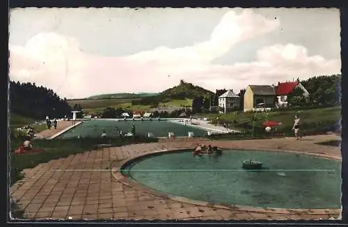 AK Gerolstein / Eifel, Mineralbad im Sommer