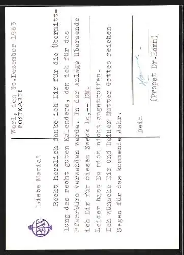 AK Werl /Westf., Propsteikirche bei nächtlicher Beleuchtung