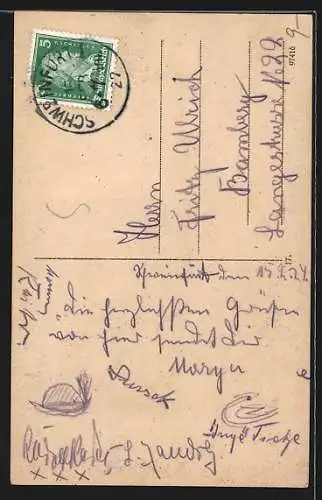 AK Schweinfurt, Partie an der Kath. Kirche