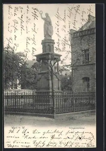 AK Werl i. W., Blick auf das Kriegerdenkmal