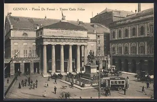 AK Genova, Piazza De Ferrari, Teatro Carlo Felice