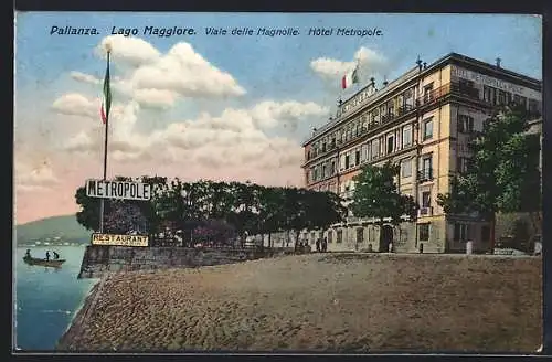 AK Pallanza, Hotel Metropole, Lago Maggiore, Viale delle Magnolie