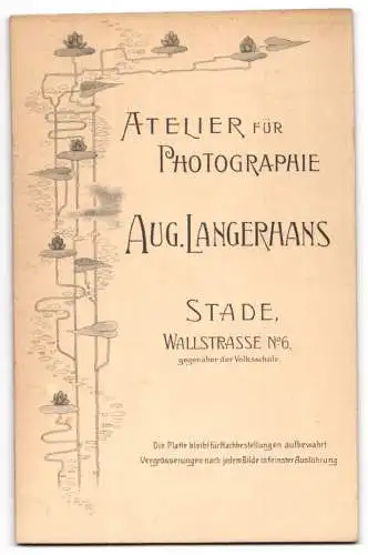 Fotografie A. Langerhans, Stade, Wallstrasse 6, Bürgerliches Paar, Herr mit Vollbart