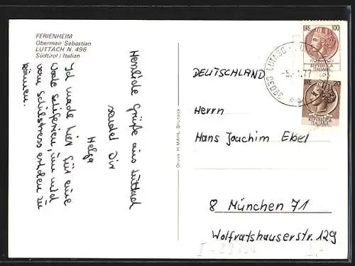 AK Luttach /Südtirol, Ferienheim Sebastian Obermair