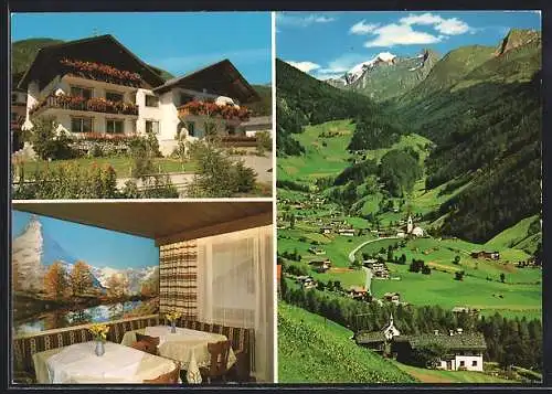 AK St. Jakob /Ahrntal, Pension Haus Hofer, Ortsansicht mit Umgebung