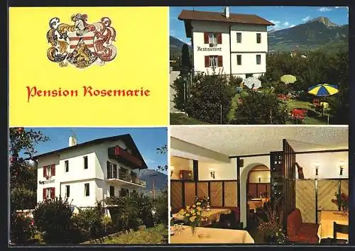 AK Marling b. Meran, Pension Restaurant Rosemarie, Bes. Fam. J. Kuntner