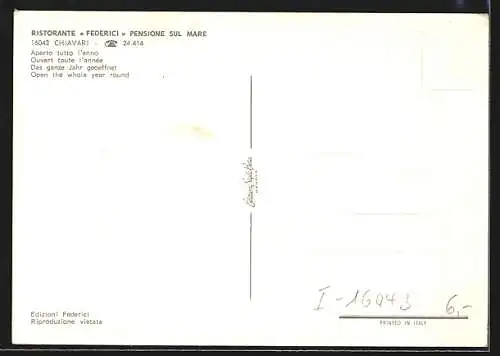 AK Chiavari, Ristorante Pensione Federici