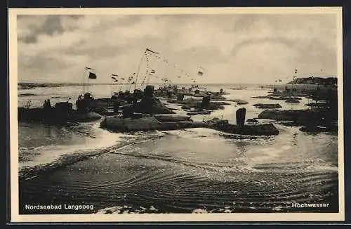 AK Langeoog, Strand bei Hochwasser