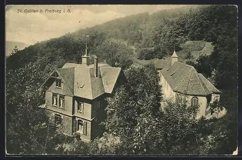 AK St. Odilien b. Freiburg i. B., Ortsansicht mit Kirche