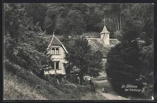 AK St. Ottilien / Freiburg, Teilansicht mit Wald