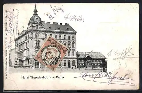 AK Wien, Hotel Theresienhof und k. k. Prater