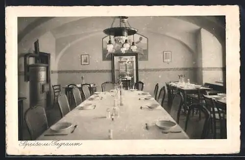 AK Wien, Schülerherberge des Stadtschulrates, Untere Augartenstrasse 3, Speise- und Tagraum, Innenansicht