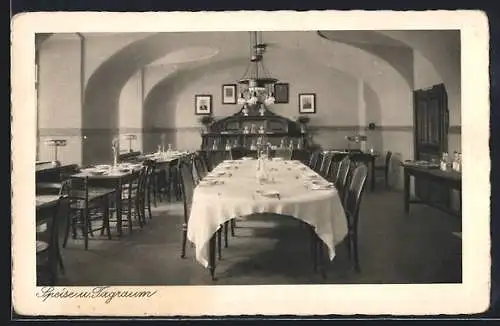 AK Wien, Schülerherberge des Stadtschulrates, Speise- u. Tagesraum, Untere Augartenstrasse 3, Innenansicht