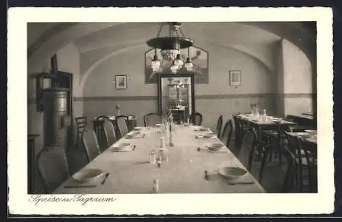 AK Wien, Schülerherberge des Stadtschulrates, Untere Augartenstrasse 3, Speise- und Tagraum, Innenansicht