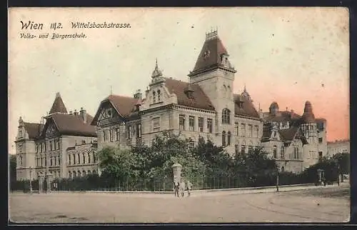 AK Wien, Volks- und Bürgerschule in der Wittelsbachstrasse
