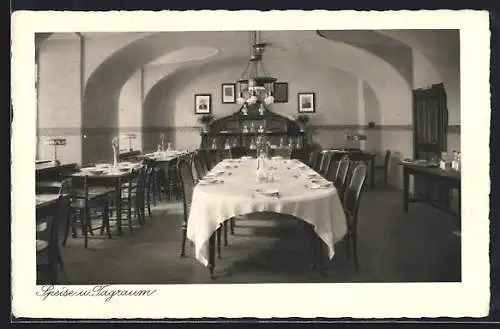 AK Wien, Schülerherberge des Stadtschulrates, Speise- u. Tagesraum, Untere Augartenstrasse 3, Innenansicht