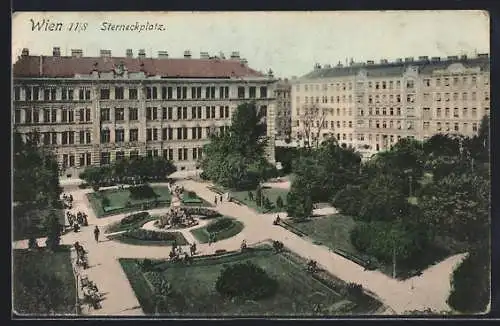 AK Wien, Sterneckplatz mit Denkmal