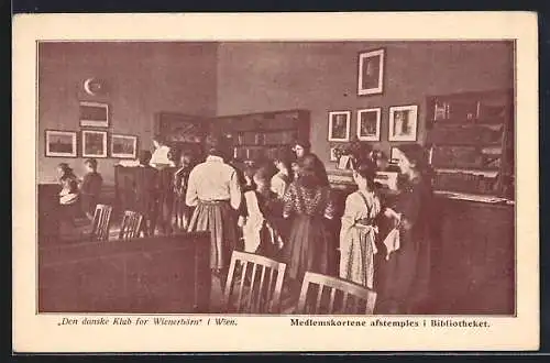 AK Wien, Danske Klub for Wienerbörn, Augarten Josefstöckl, Medlemskortene afstemples i Bibliotheket