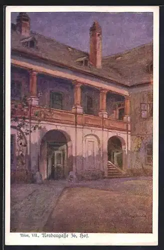 AK Wien, Haus in der Neubaugasse 36, Hof