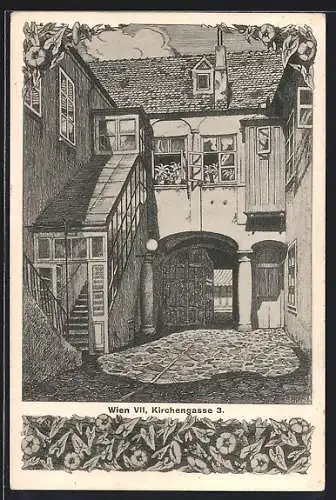 Künstler-AK Wien, Kirchengasse 3