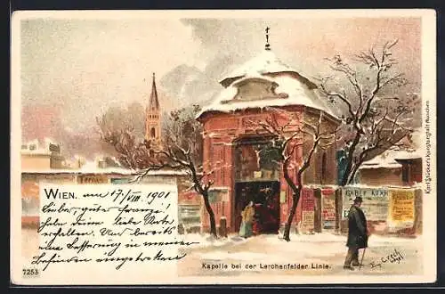 Künstler-AK Wien, Kapelle an der Lerchenfelder Linie