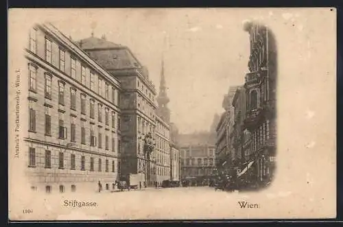 AK Wien, Stiftsgasse mit Kirchturm