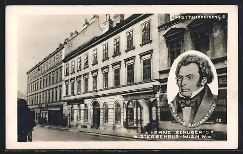 AK Wien, Sterbehaus von Franz Schubert in der Kettenbrückengasse 6