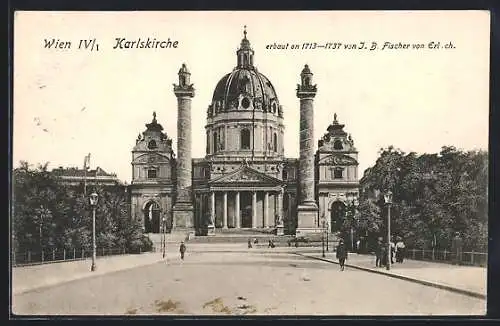 AK Wien, Karlskirche, Erbaut 1713-1737