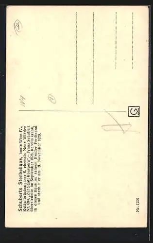 AK Wien IV, an Schuberts Sterbehaus