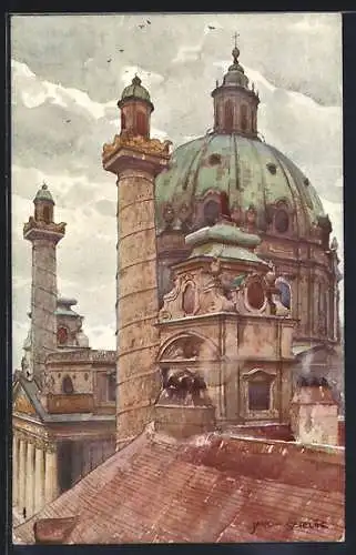 Künstler-AK Wien, Karlskirche