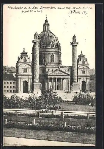 AK Wien, Pfarrkirche zum heiligen Borromäus, Erbaut 1716-37