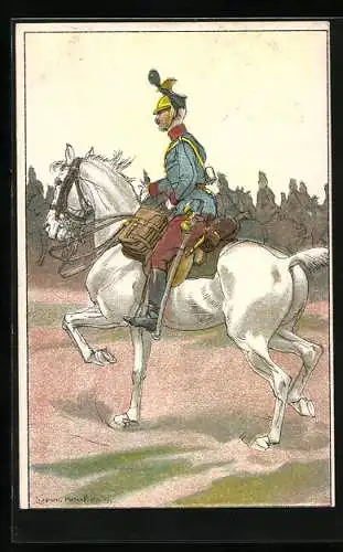 Künstler-AK Ludwig Koch: Ulan der österr. Armee zu Pferd
