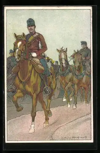 Künstler-AK Ludwig Koch: österreichische Kavallerie